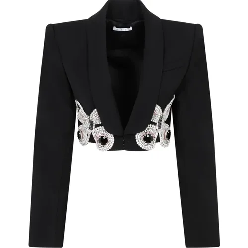 Embroidered Butterfly Cropped Blazer , female, Sizes: XS, 2XS - Area - Modalova