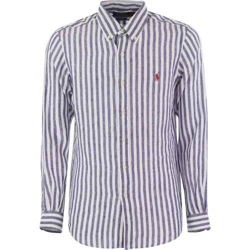 Polo Custom Fit Striped Linen Shirt , male, Sizes: XL, L, 2XL, M - Ralph Lauren - Modalova