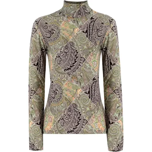 Paisley Print Slimming Jersey Top - ETRO - Modalova