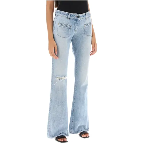 Vintage Bootcut Jeans mit Ripped-Details , Damen, Größe: W28 - Palm Angels - Modalova