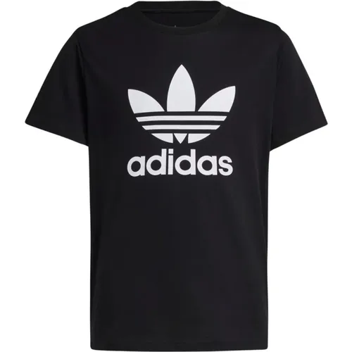 Schwarzes Trefoil T-Shirt für Kinder - adidas Originals - Modalova