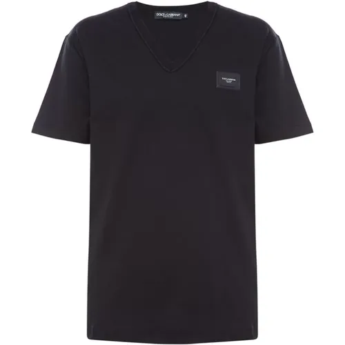 Casual Baumwoll T-Shirt , Herren, Größe: S - Dolce & Gabbana - Modalova