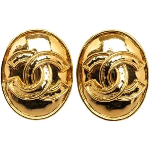 Pre-owned Gold earrings , female, Sizes: ONE SIZE - Chanel Vintage - Modalova