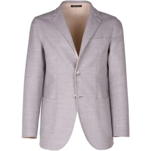 Grey Virgin Wool Blazer , male, Sizes: XL, 2XL, L - Made in Italia - Modalova