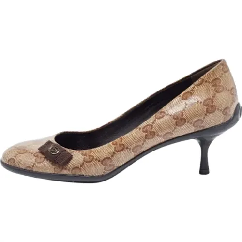 Pre-owned Coated canvas heels , female, Sizes: 3 1/2 UK - Gucci Vintage - Modalova