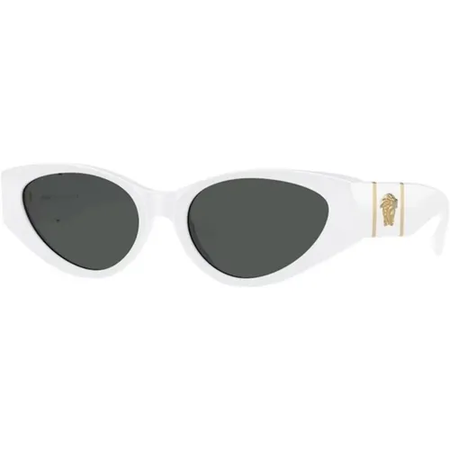 Stylish Sunglasses in Dark Grey , unisex, Sizes: 55 MM - Versace - Modalova