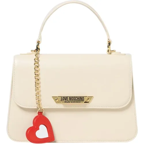 Ivory Handtasche mit Gold Details - Moschino - Modalova