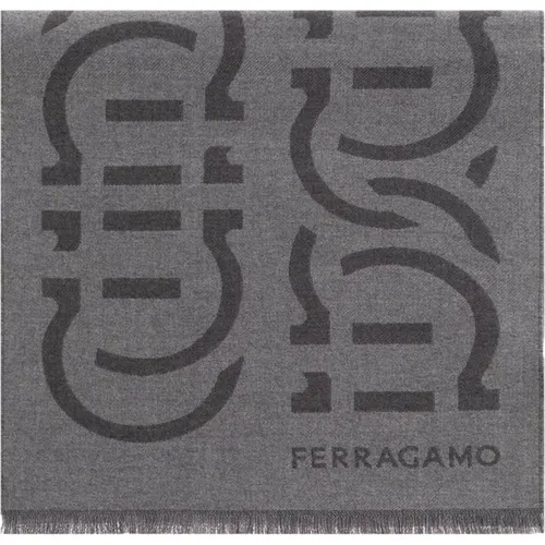 Schal mit Logo , Herren, Größe: ONE Size - Salvatore Ferragamo - Modalova