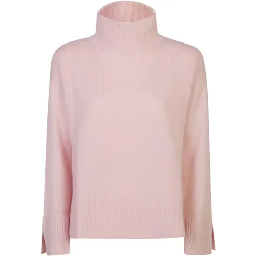 Rosa Rollkragen Strickpullover Aw24 , Damen, Größe: XS - Le Tricot Perugia - Modalova