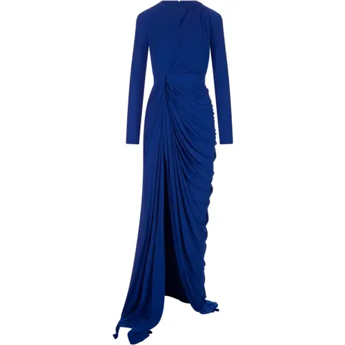 Silk Draped Gown , female, Sizes: XS - alexander mcqueen - Modalova
