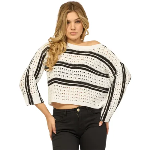 Striped Cotton Sweater , female, Sizes: M, XL, XS, L, S - Fracomina - Modalova