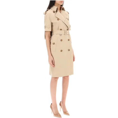 Short-Sleeved Cotton Trench Coat , female, Sizes: 2XS - Burberry - Modalova
