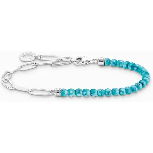 Charm Armband Damen 925 Sterlingsilber mit Türkisen Beads A2099-404-17-L14 - Thomas Sabo - Modalova