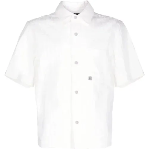 Cotton Logo Bowling Shirt for Men , male, Sizes: L, M - Amiri - Modalova