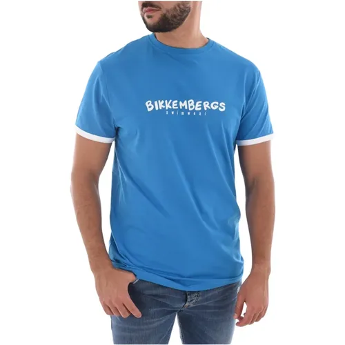 Stretch Baumwolle Logo Print T-Shirt - Bikkembergs - Modalova
