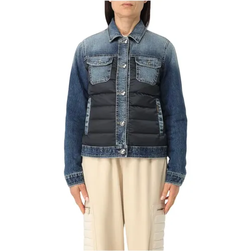 Blue Petunia Jacket , female, Sizes: L, M - Moorer - Modalova