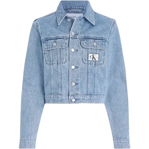 Denim Cropped 90s Jacket , female, Sizes: XS - Calvin Klein - Modalova