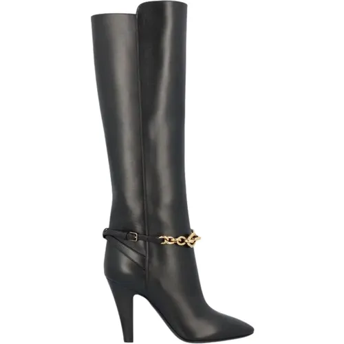 Le Maillon Stiefel, 9,5 cm Absatz, 100% Kalbsleder - Saint Laurent - Modalova