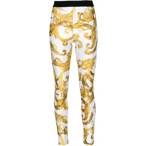 Barocco Watercolour Leggings , Damen, Größe: 2XS - Versace Jeans Couture - Modalova