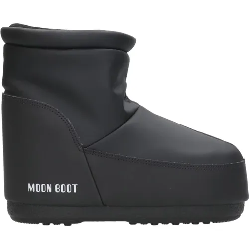 Schwarze Gummistiefel für den Winter , Damen, Größe: 36 EU - moon boot - Modalova