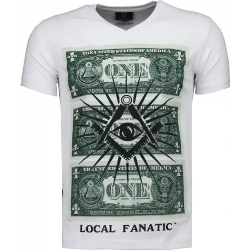 One Dollar Eye Black Stones - Herren T-Shirt - 4302W , Herren, Größe: M - Local Fanatic - Modalova