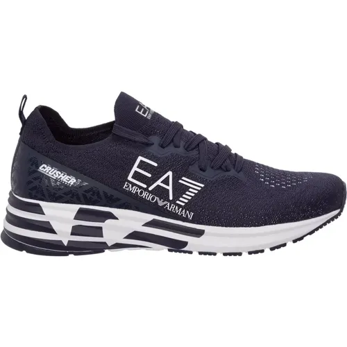 Stylish Lace Closure Sneakers for Men , male, Sizes: 6 UK, 11 UK, 10 UK, 8 1/2 UK, 7 1/2 UK, 7 UK - Emporio Armani EA7 - Modalova