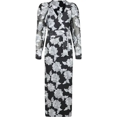 Blumen Mesh Wrap Kleid - ROTATE Birger Christensen - Modalova