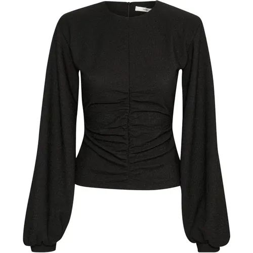 Elegante Drapierte Bluse mit Puffärmeln , Damen, Größe: L - Gestuz - Modalova