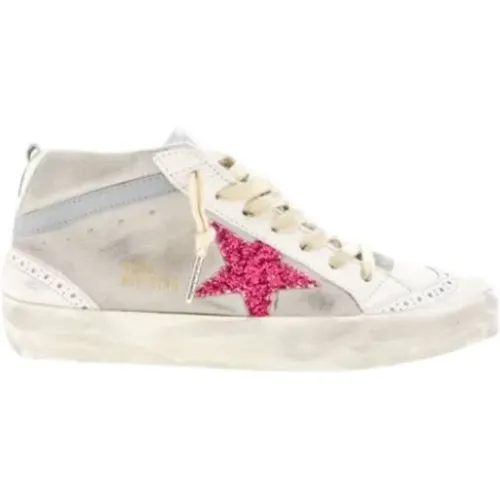 Fuchsia Glitter Mid Star Sneakers , female, Sizes: 4 UK - Golden Goose - Modalova