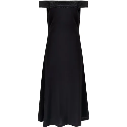 Schwarzes Kleid 3D2A7E-2Jwdz , Damen, Größe: 2XL - Emporio Armani - Modalova