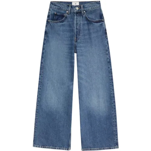 Gewaschene Blaue Rick Denim Jeans,High Waist Wide Leg Denim Jeans - Anine Bing - Modalova