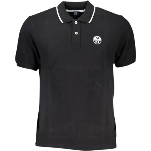 Schwarzes Baumwoll-Poloshirt mit Kurzen Ärmeln , Herren, Größe: S - North Sails - Modalova