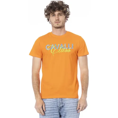 Logo Print Kurzarm T-shirt , Herren, Größe: L - Cavalli Class - Modalova