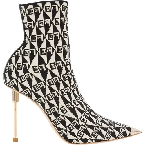 Black Rhombus Heel Boots , female, Sizes: 5 1/2 UK - Elisabetta Franchi - Modalova