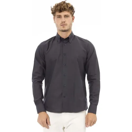 Graues Trend Chic Hemd aus Baumwollmischung , Herren, Größe: 3XL - Baldinini - Modalova