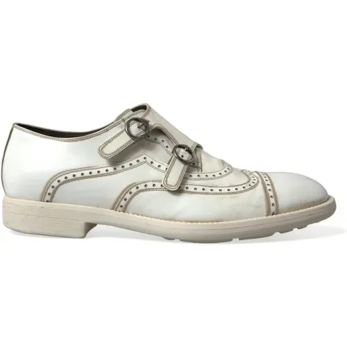 Weiße Leder Derby Schuhe - Dolce & Gabbana - Modalova