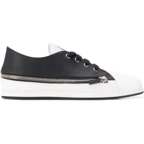 Weiße Leder Zip Casual Sneakers , Damen, Größe: 36 EU - giuseppe zanotti - Modalova