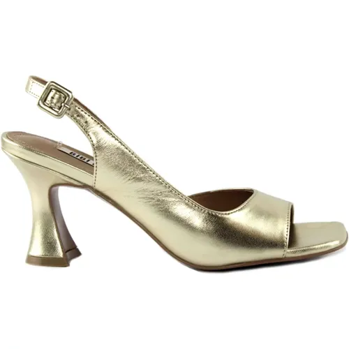 Goldene laminierte Sandale , Damen, Größe: 36 EU - Bibi Lou - Modalova