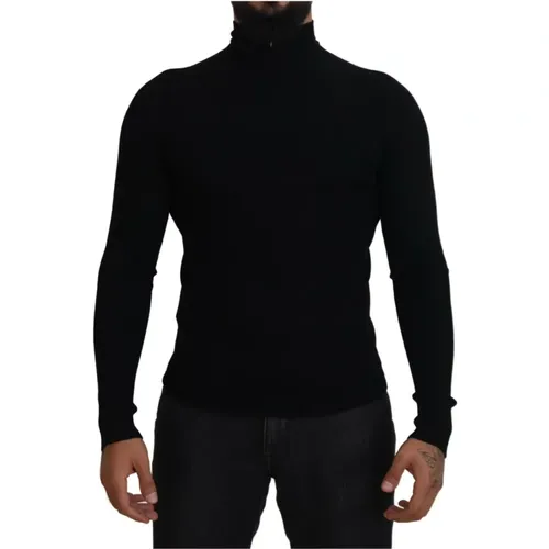 Wool Turtleneck , male, Sizes: 2XS - Dolce & Gabbana - Modalova