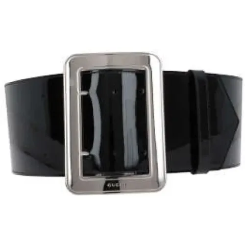 Leather Bustier Belt with Silver Buckle , female, Sizes: 75 CM - Gucci - Modalova