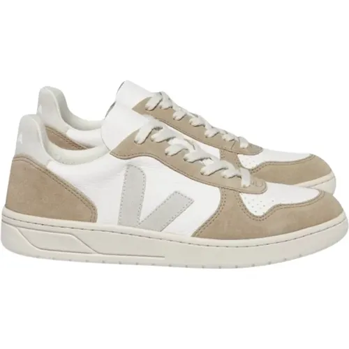 Chromfreie Beige Leder Wildleder Sneakers , Herren, Größe: 44 EU - Veja - Modalova