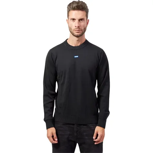 Schwarzer Pullover Straight Fit , Herren, Größe: XL - Hugo Boss - Modalova