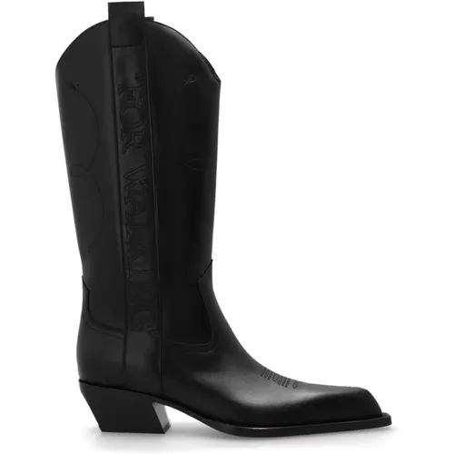 Leather cowboy boots , female, Sizes: 4 UK, 5 UK, 7 UK, 2 UK, 3 UK, 8 UK - Off White - Modalova