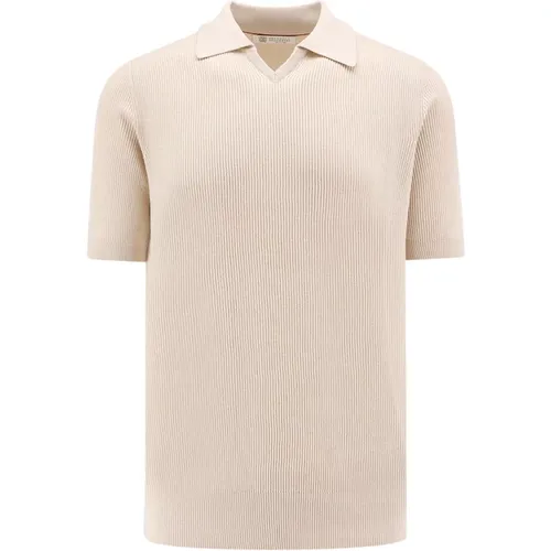 V-Neck T-Shirt Short Sleeve , male, Sizes: XL, 2XL, L - BRUNELLO CUCINELLI - Modalova