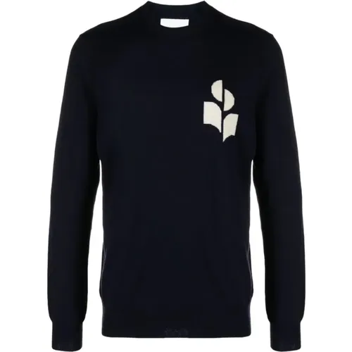 Blauer Logo Intarsia Strickpullover - Isabel marant - Modalova