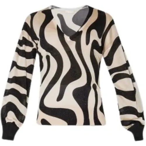 Zebra Print Viscose Blend Sweater , female, Sizes: S, XS - Liu Jo - Modalova