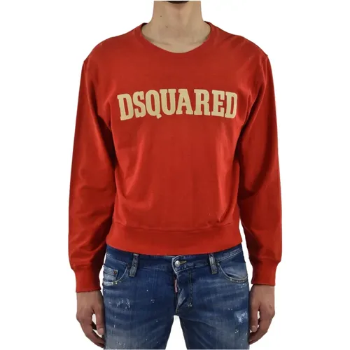 Roter Baumwoll-Logo-Sweatshirt Mod.S74GC0635S21713307 , Herren, Größe: S - Dsquared2 - Modalova