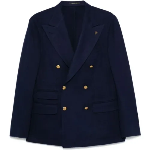 Navy Wool Blend Jacket , male, Sizes: M, XL, L - Gabriele Pasini - Modalova