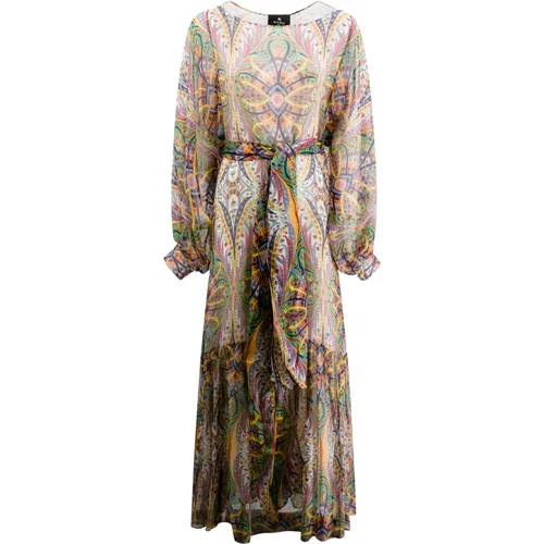 Floral Print Silk Dress , female, Sizes: S - ETRO - Modalova