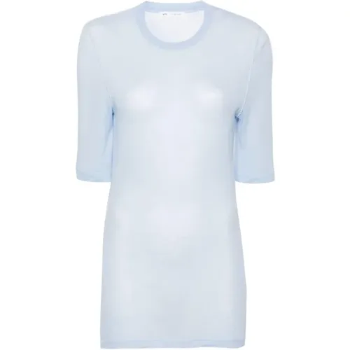 Blau T-Shirt mit kurzen Ärmeln - Ami Paris - Modalova